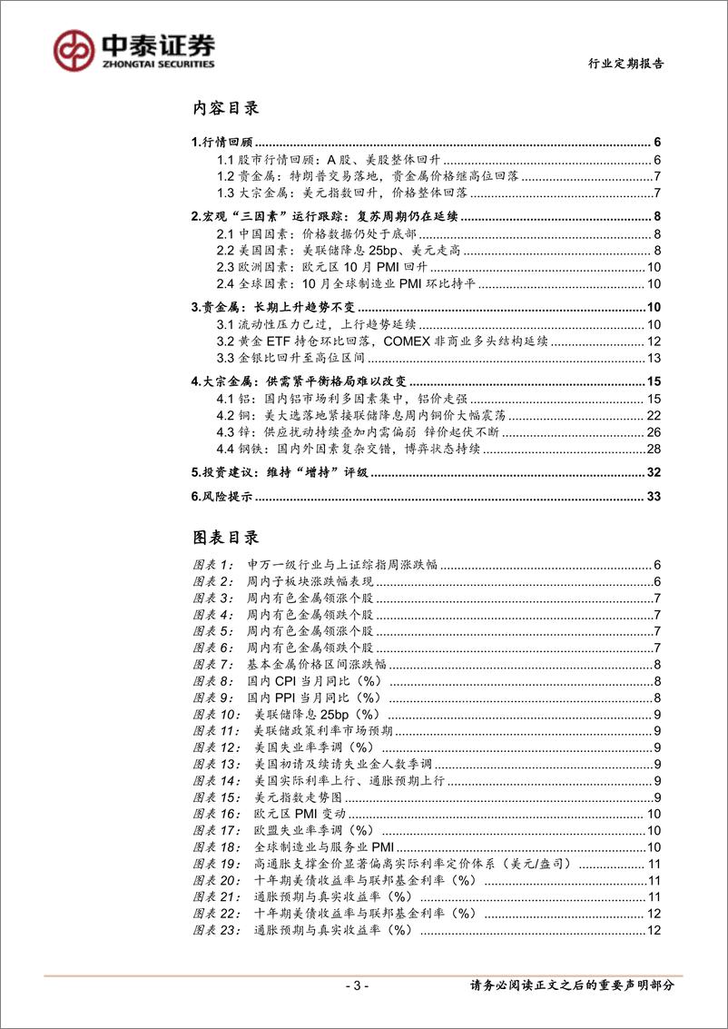 《有色金属行业：美联储降息%2b国内化债组合拳，战略看多大宗不变-241115-中泰证券-34页》 - 第3页预览图