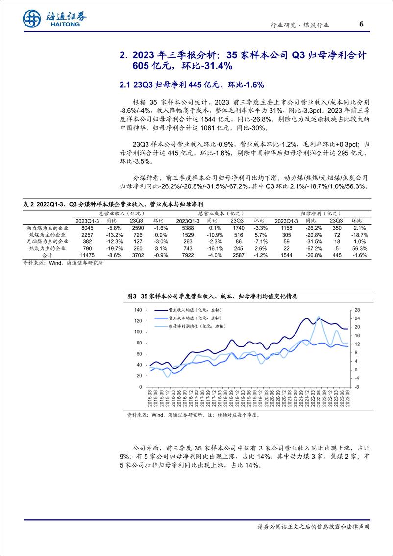 《煤炭行业专题报告：业绩韧性显现，低估值高分红价值凸显-20231109-海通证券-20页》 - 第7页预览图