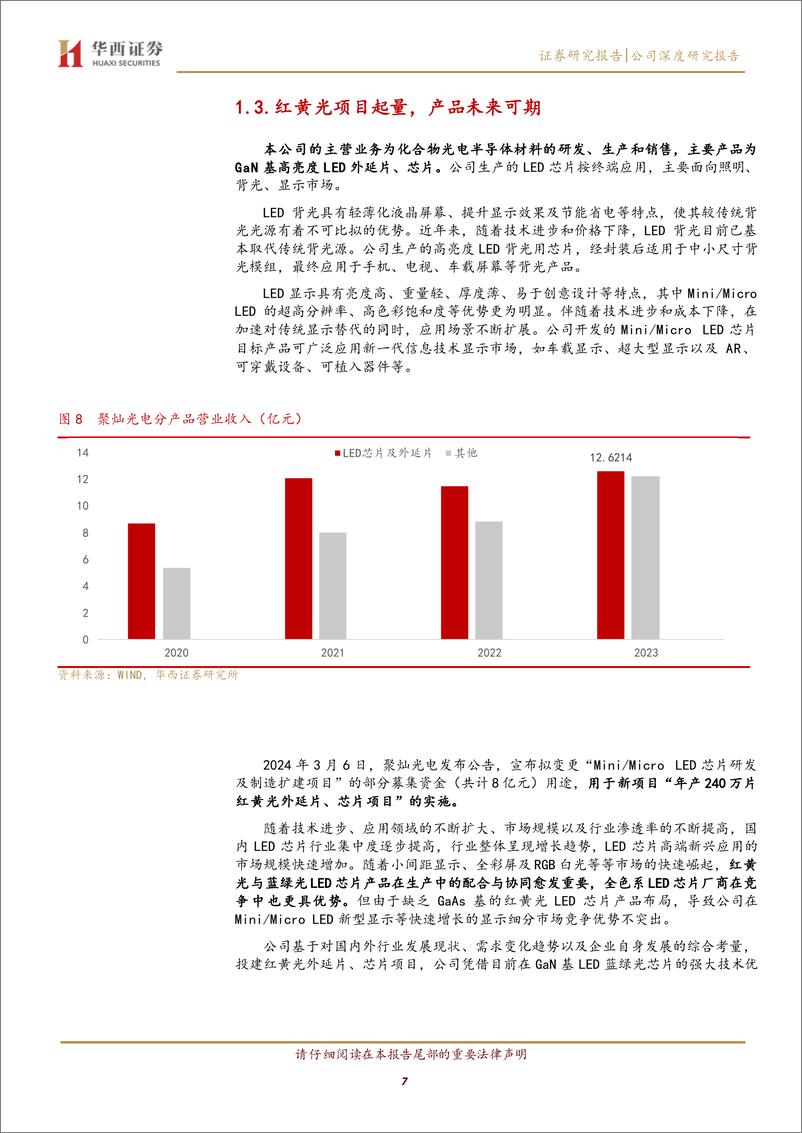 《聚灿光电(300708)行业复苏业绩创新高，全色系布局迎发展新机遇-241021-华西证券-23页》 - 第7页预览图