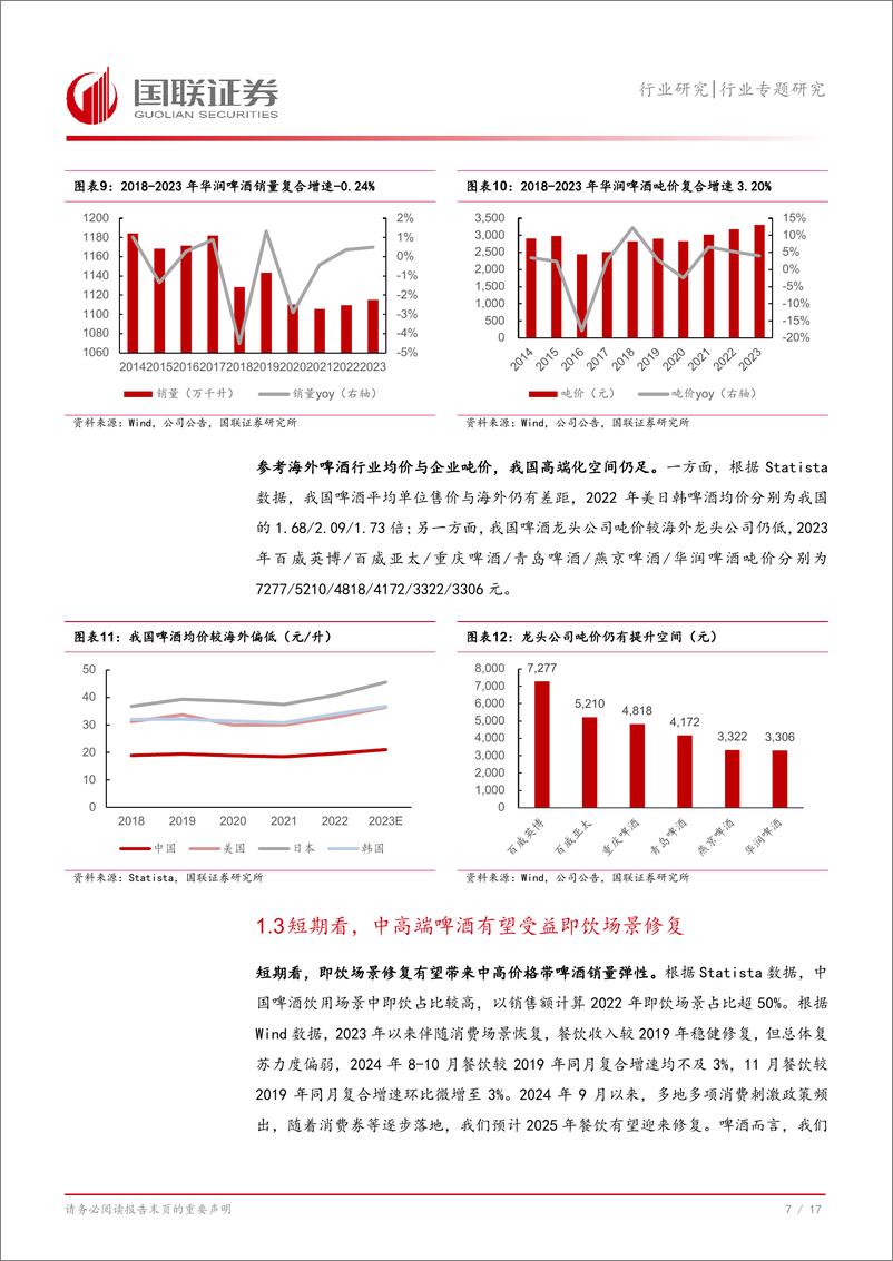 《食品饮料行业专题研究：啤酒专题，寻找2025年有望超预期的标的-241223-国联证券-18页》 - 第8页预览图