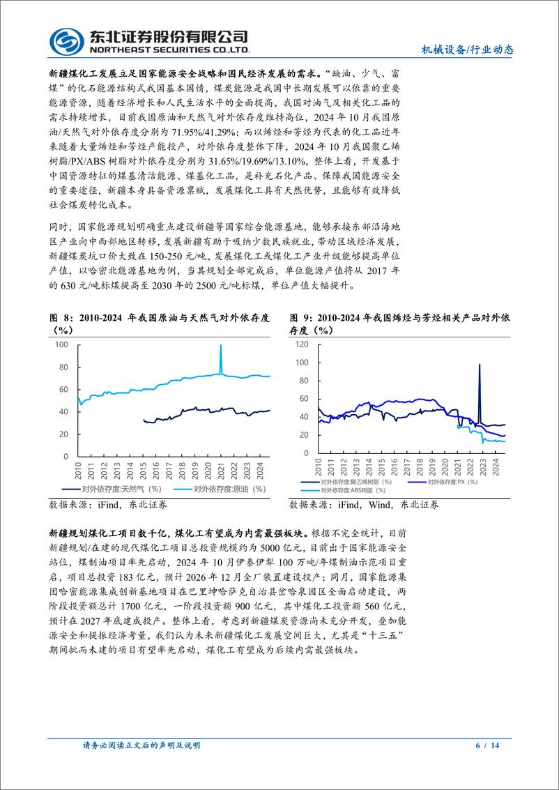 《机械设备行业动态报告：新疆煤化工开工增量可期，设备投资千亿市场大有可为-241216-东北证券-14页》 - 第6页预览图