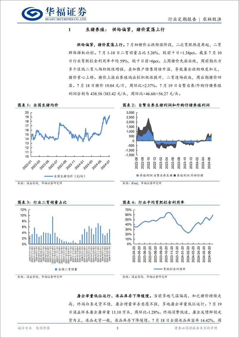 《农林牧渔行业：猪价震荡上行，鸡苗价格连续上涨-240722-华福证券-12页》 - 第3页预览图