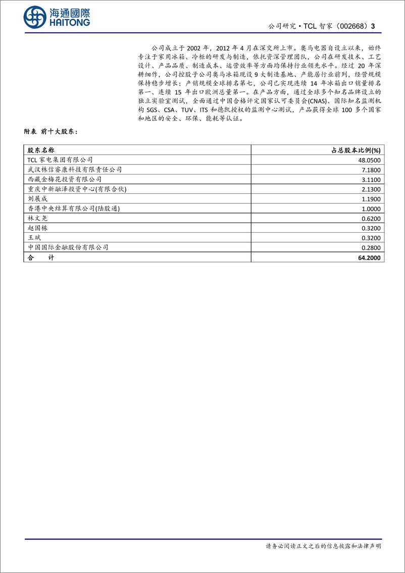 《TCL智家-002668.SZ-首次覆盖：治理持续改善，推进TCL智家平台打造-20240531-海通国际-12页》 - 第3页预览图