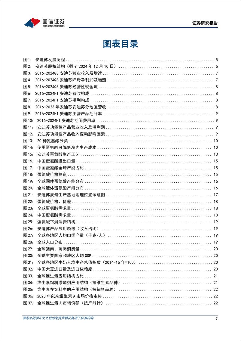 《安迪苏(600299)全球领先的动物营养添加剂供应商-241220-国信证券-40页》 - 第3页预览图