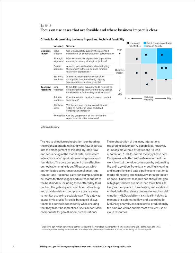 《麦肯锡-走过新一代人工智能的蜜月期：首席信息官从试点到规模的七个硬道理（英）-2024.5-10页》 - 第4页预览图