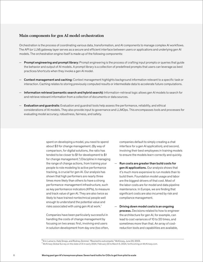 《麦肯锡-走过新一代人工智能的蜜月期：首席信息官从试点到规模的七个硬道理（英）-2024.5-10页》 - 第6页预览图