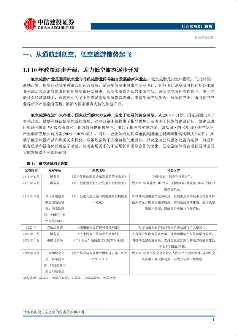 《社会服务%26计算机行业深度-低空经济系列报告2：低空旅游借势起飞，设备更替推陈出新-240509-中信建投-25页》 - 第4页预览图