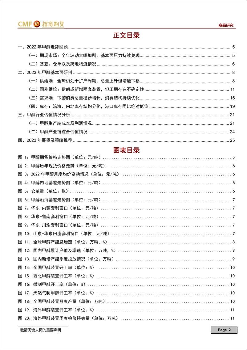 《甲醇2023年度投资策略：基本面压力持续兑现，静待产业估值重塑-20221215-招商期货-28页》 - 第3页预览图