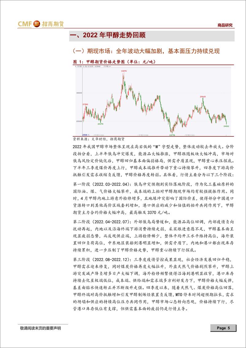 《甲醇2023年度投资策略：基本面压力持续兑现，静待产业估值重塑-20221215-招商期货-28页》 - 第6页预览图