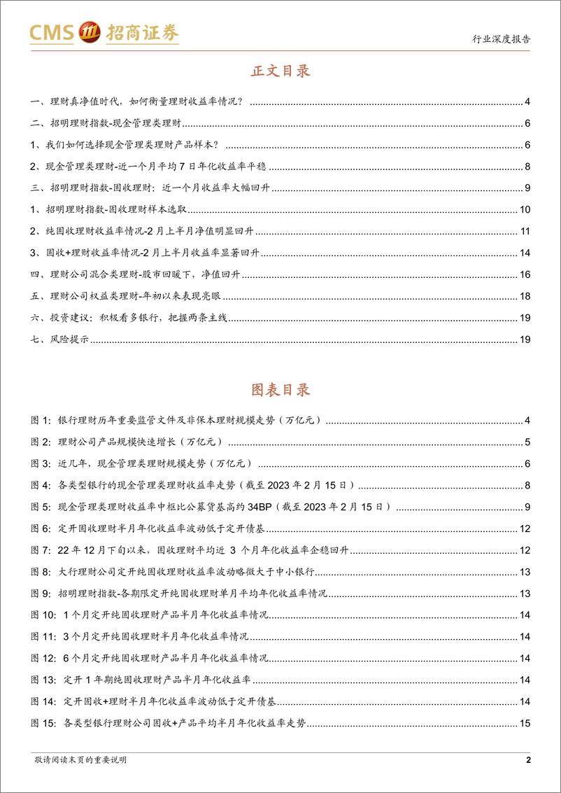 《银行业招明理财指数报2023年2月期：信用债持续回暖下的理财收益率变化？-20230219-招商证券-20页》 - 第3页预览图