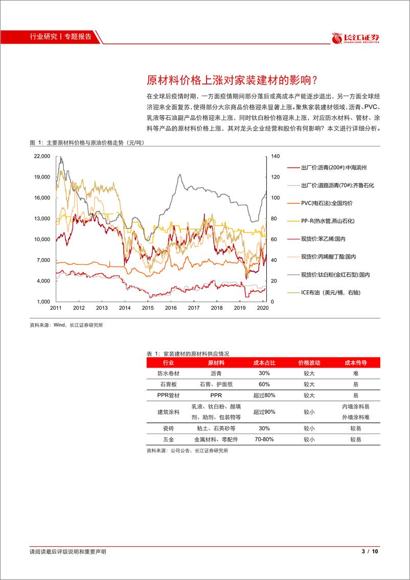 《建材行业：原材料上涨对家装建材影响几何？-20210218-长江证券-10页》 - 第3页预览图