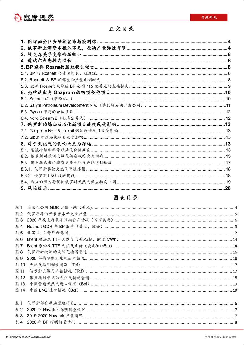 《专题研究：国际油气公司在俄投资及影响分析-20220314-东海证券-21页》 - 第3页预览图