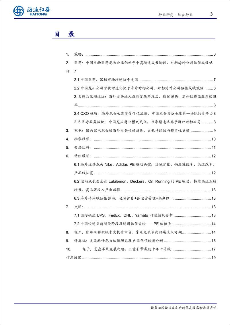 《综合行业专题报告：海通研究：海内外估值对比研究》 - 第3页预览图