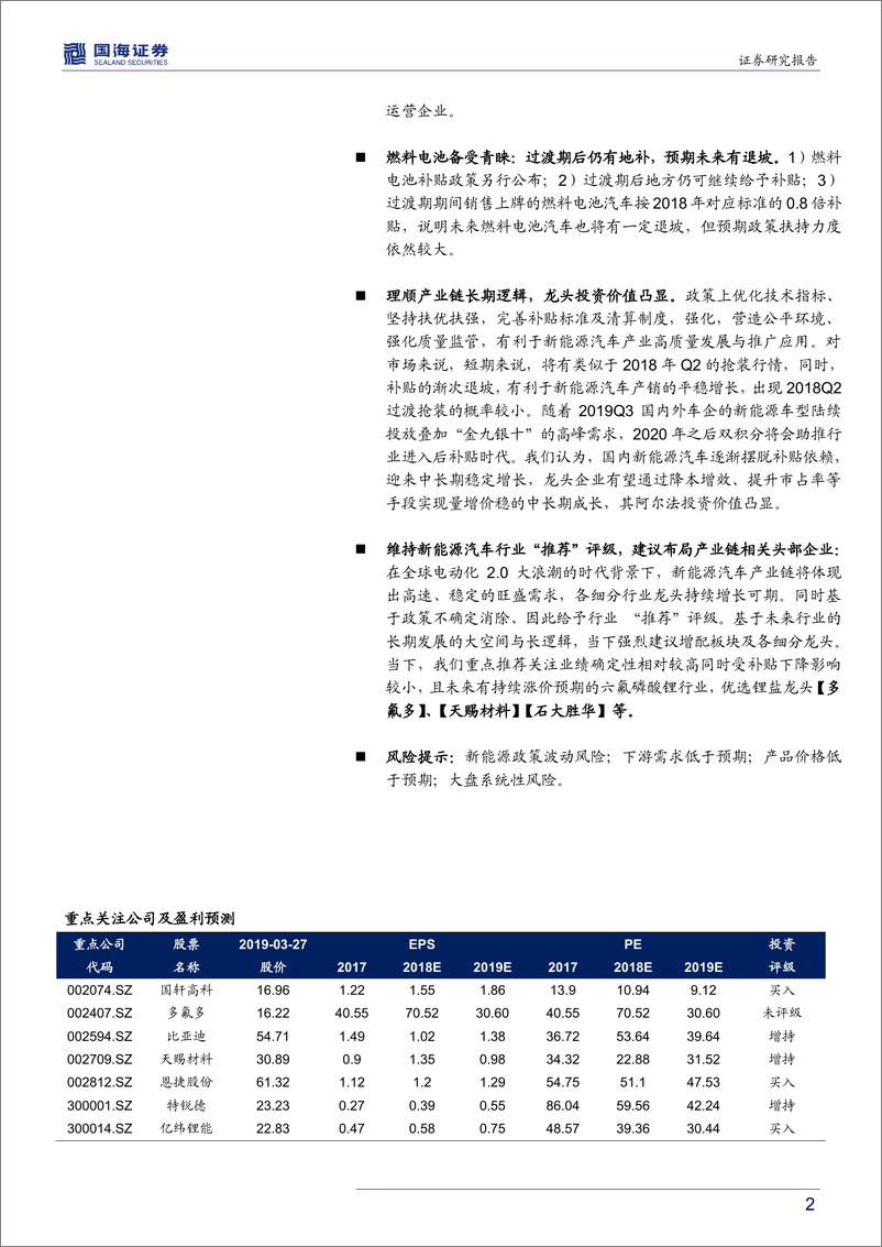 《新能源汽车行业补贴政策点评报告：退坡幅度符合预期，行业迎新里程-20190327-国海证券-13页》 - 第3页预览图