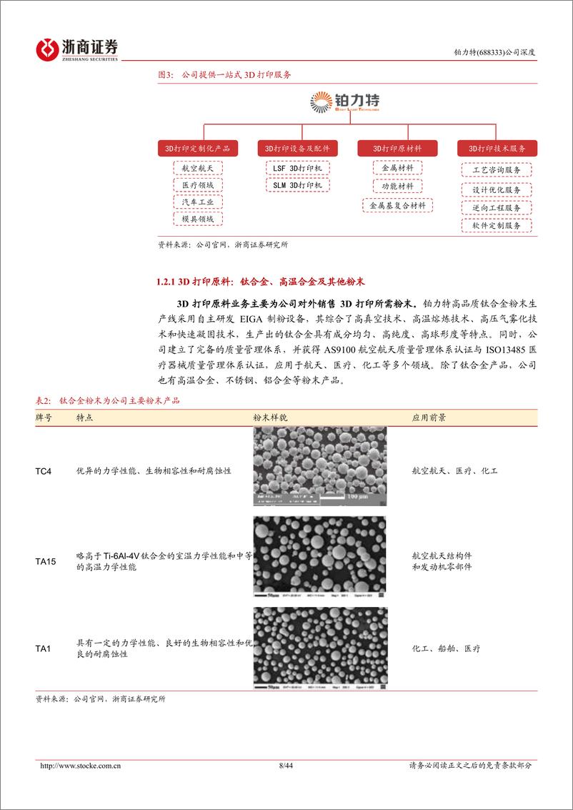 《铂力特(688333)深度报告：3D打印设备%2b服务龙头，受益于航空航天、3C等需求增长-240718-浙商证券-44页》 - 第8页预览图