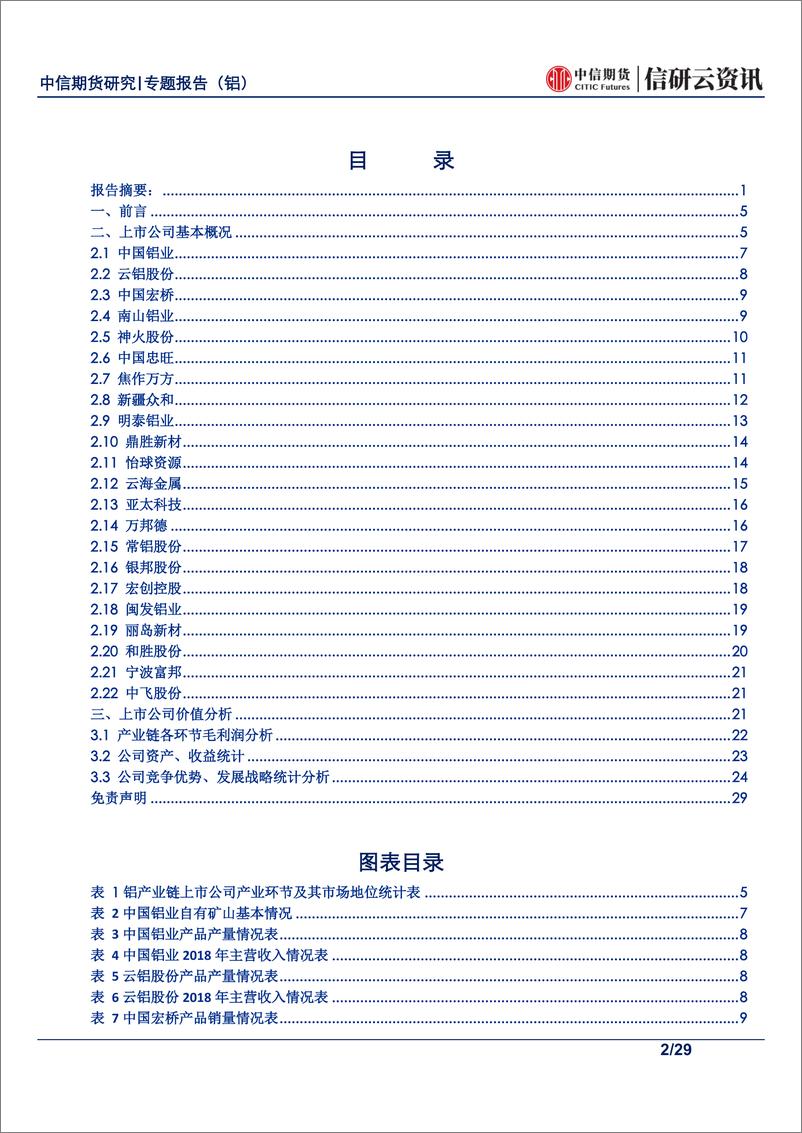 《有色金属专题报告（铝）：国内铝产业链各上市公司价值分析研究-20190722-中信期货-29页》 - 第3页预览图