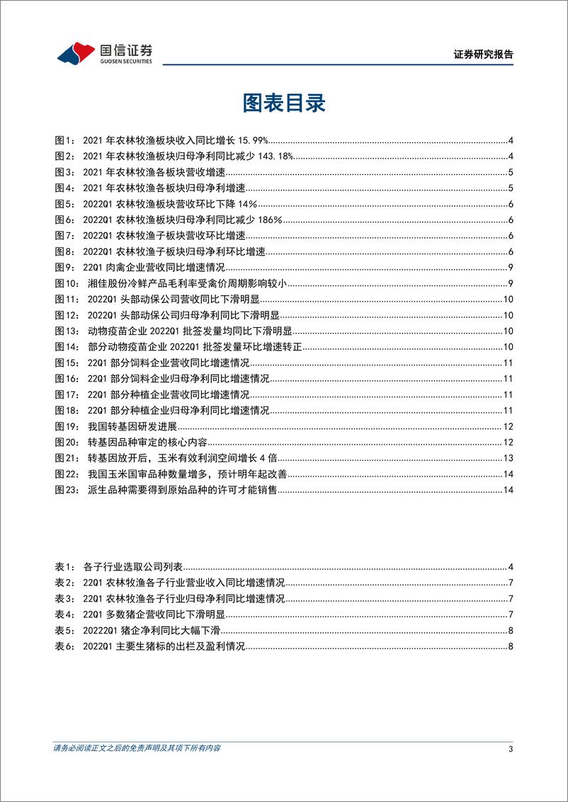 《农林牧渔行业2021年报及2022一季报总结：养殖业绩触底，周期反转在即-20220511-国信证券-20页》 - 第4页预览图