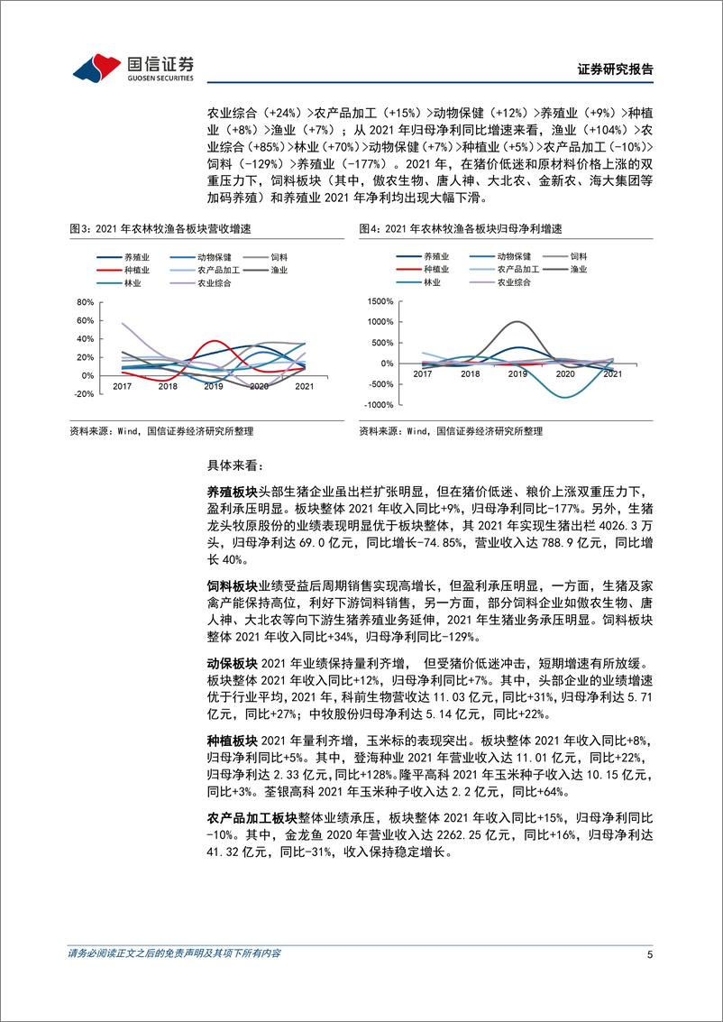 《农林牧渔行业2021年报及2022一季报总结：养殖业绩触底，周期反转在即-20220511-国信证券-20页》 - 第6页预览图