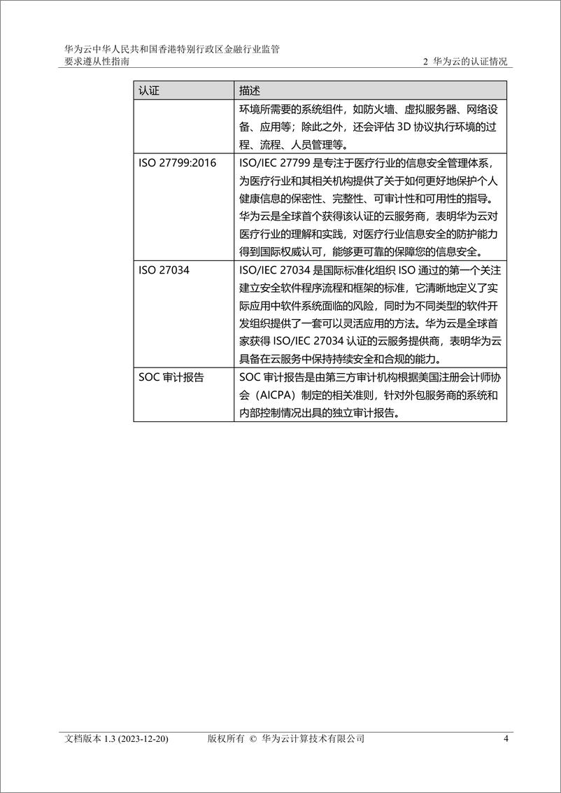 《华为云中华人民共和国香港特别行政区金融行业监管要求遵从性指南》 - 第8页预览图