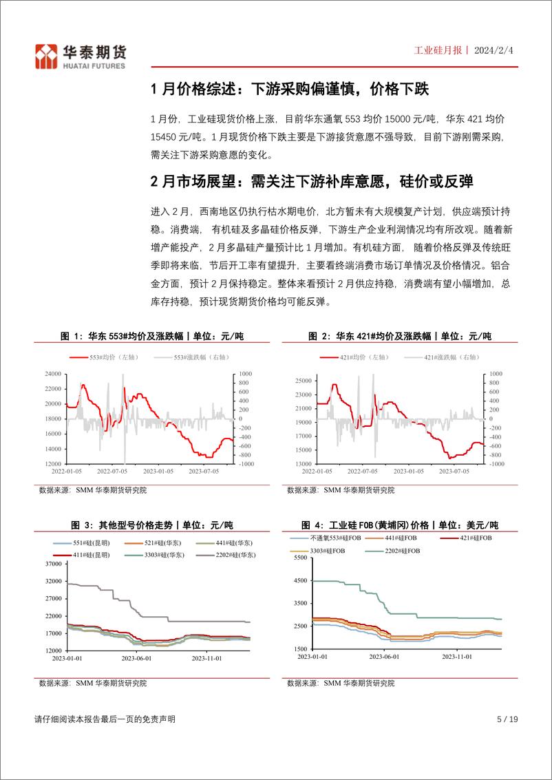 《工业硅月报：下游产品价格反弹，硅价或有望止跌反弹-20240204-华泰期货-19页》 - 第5页预览图