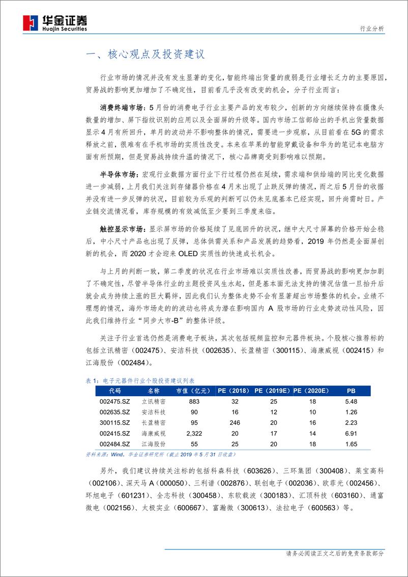 《电子元器件行业：2019年5月，眠云机尚在，积步至千里-20190603-华金证券-25页》 - 第5页预览图