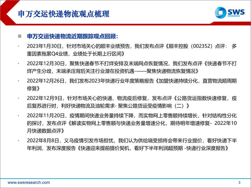 《快递行业深度报告：快递高质量竞争延续，重视圆通600亿安全边际-20230217-申万宏源-23页》 - 第4页预览图