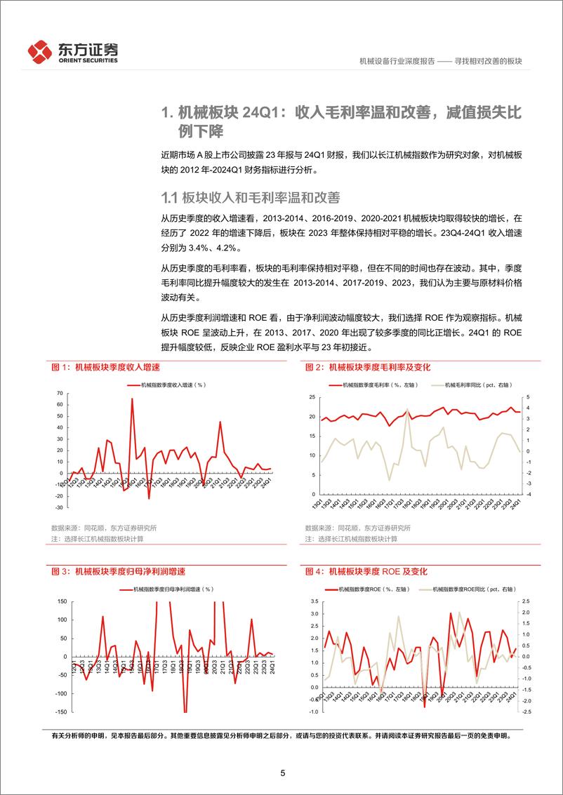 《机械设备行业23Q4%2624Q1机械财报综述：寻找相对改善的板块-240508-东方证券-25页》 - 第5页预览图