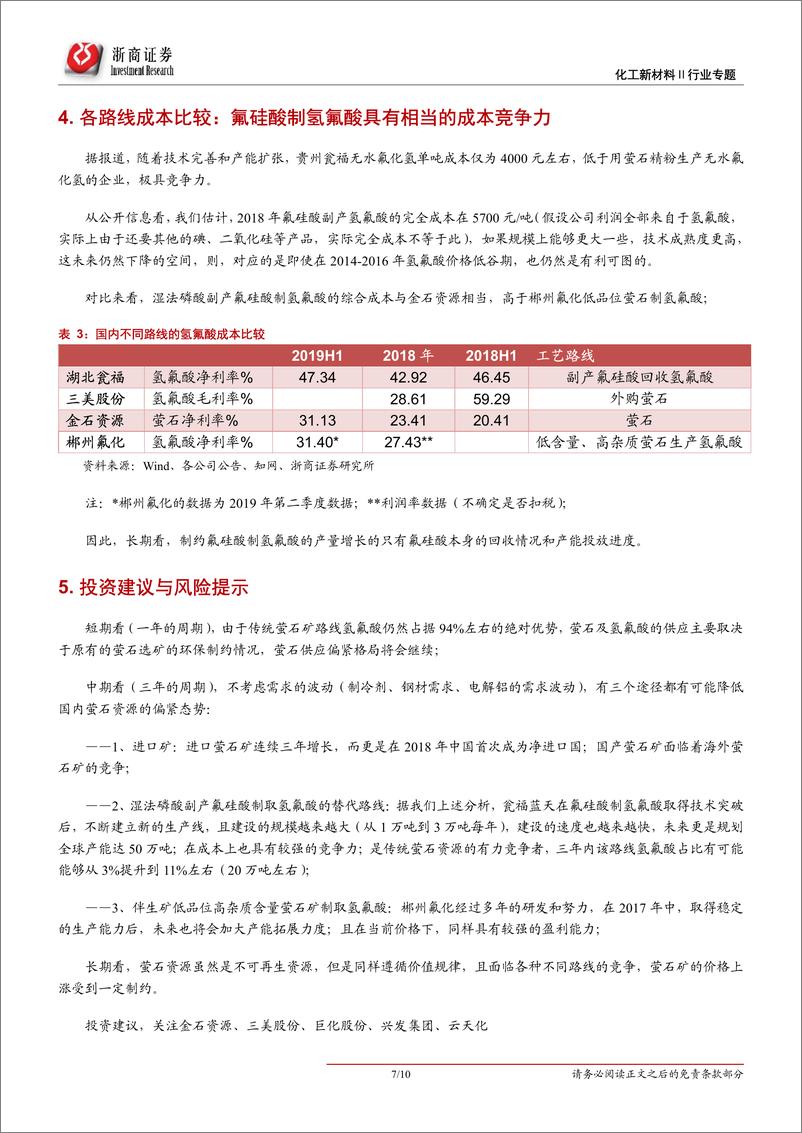 《氟化工行业专题报告一：副产氟硅酸制氢氟酸颠覆萤石供应格局？-20190815-浙商证券-10页》 - 第8页预览图