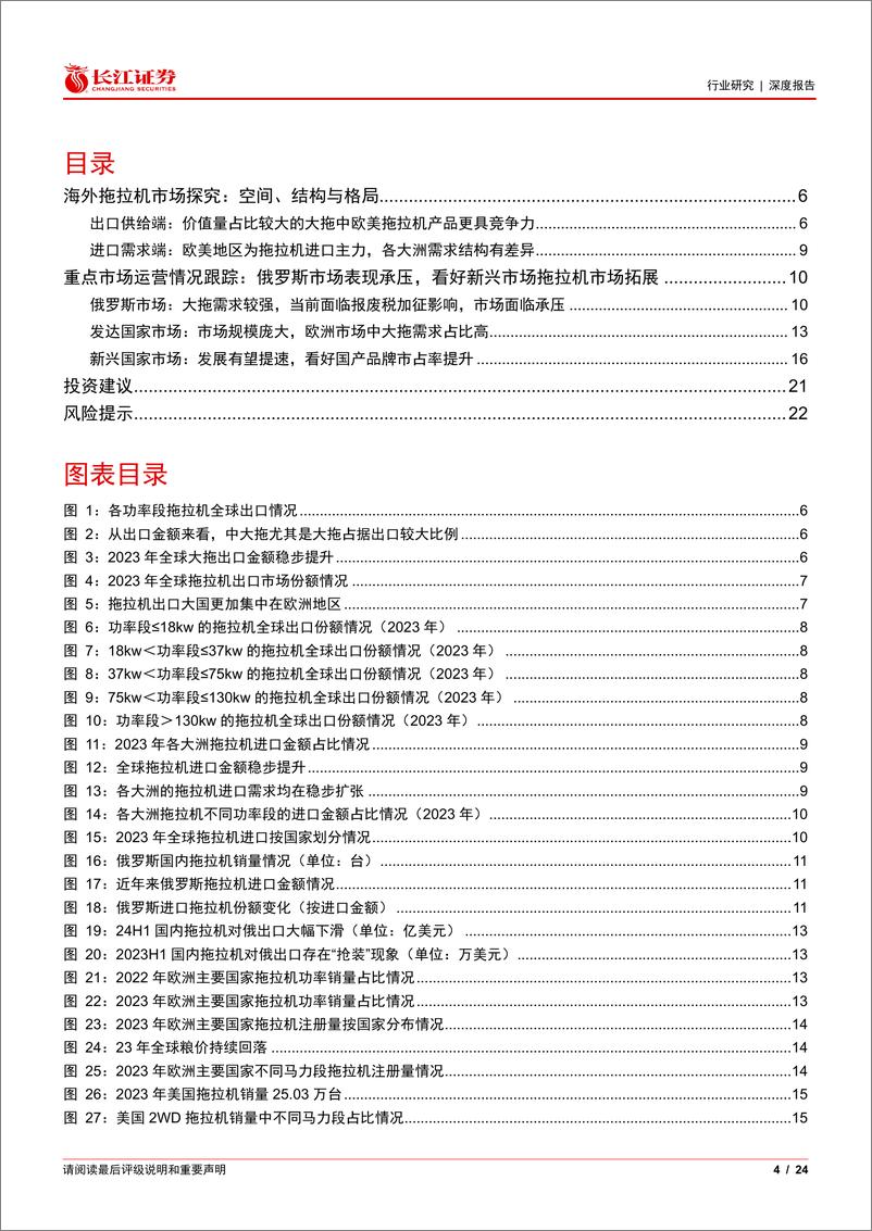 《机械行业拖拉机深度：海外市场空间探究与重点市场运营跟踪-24091长江证券-24页》 - 第4页预览图