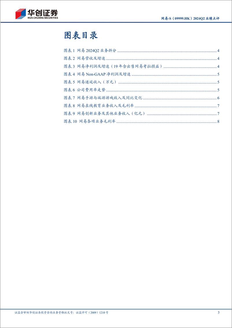 《网易-S(09999.HK)2024Q2业绩点评：存量游戏保持韧性，汇兑损益拖累当期利润表现；关注后续产品线-240913-华创证券-13页》 - 第3页预览图