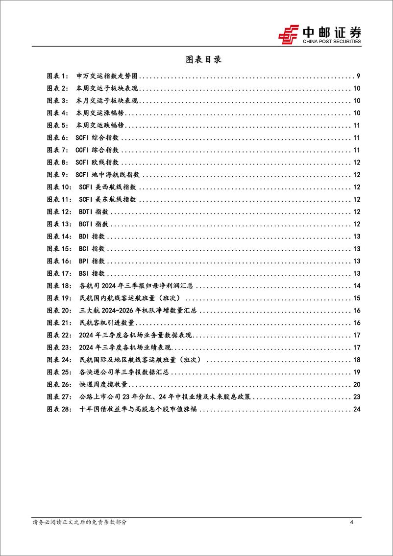 《交通运输行业报告：交运三季报表现分化，我国对九国入境免签放松-241103-中邮证券-26页》 - 第4页预览图