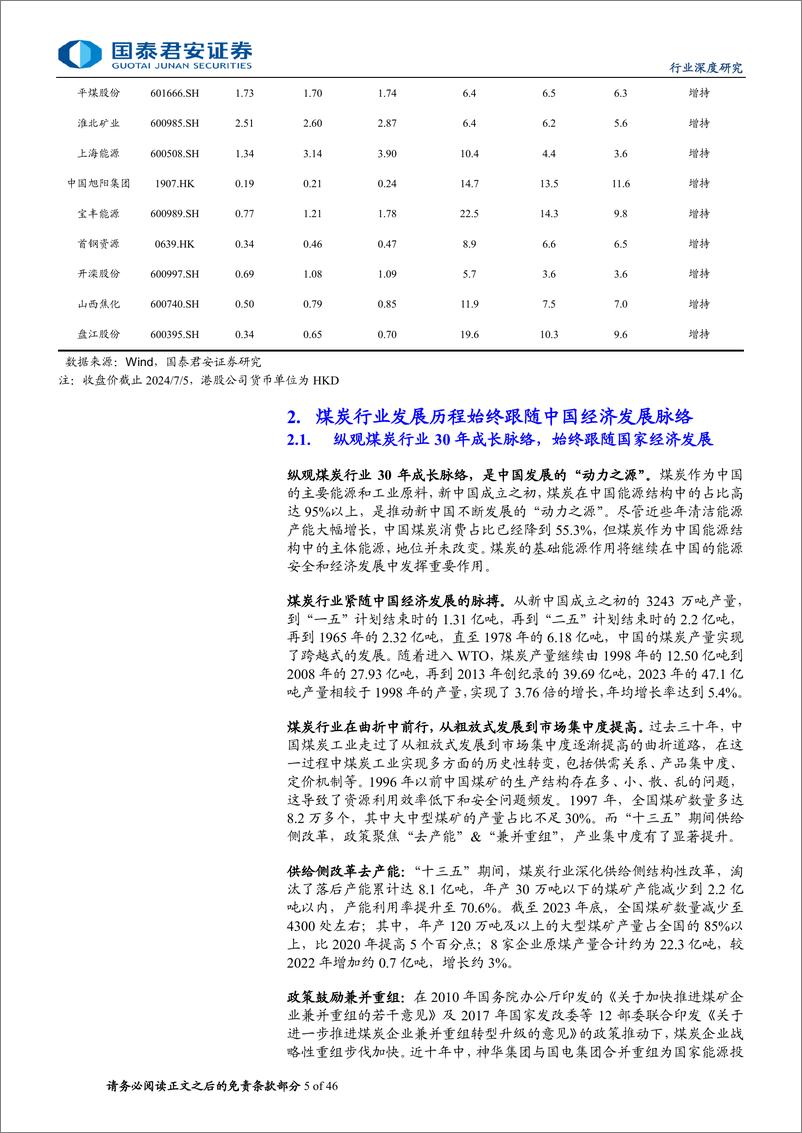 《煤炭行业更新报告：煤炭行业复盘30年，投资逻辑的更迭-240710-国泰君安-46页》 - 第5页预览图