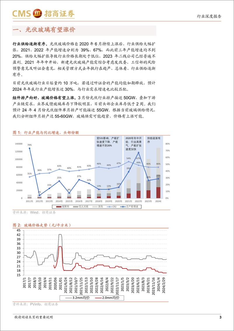 《电力设备及新能源行业光伏系列报告(80)：下游需求向好，光伏玻璃有望涨价-240401-招商证券-15页》 - 第3页预览图