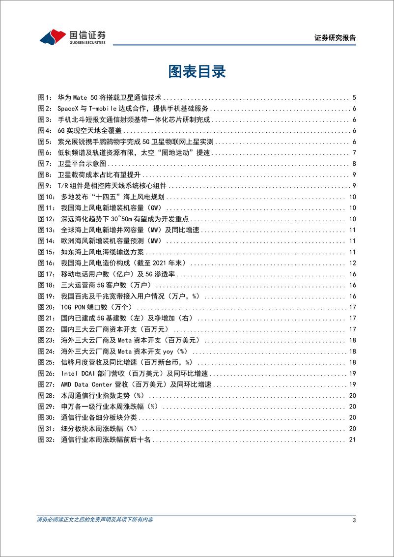 《通信行业周报2022年第23期：卫星通信消费端应用开始落地，欧洲扩大海风规模》 - 第3页预览图