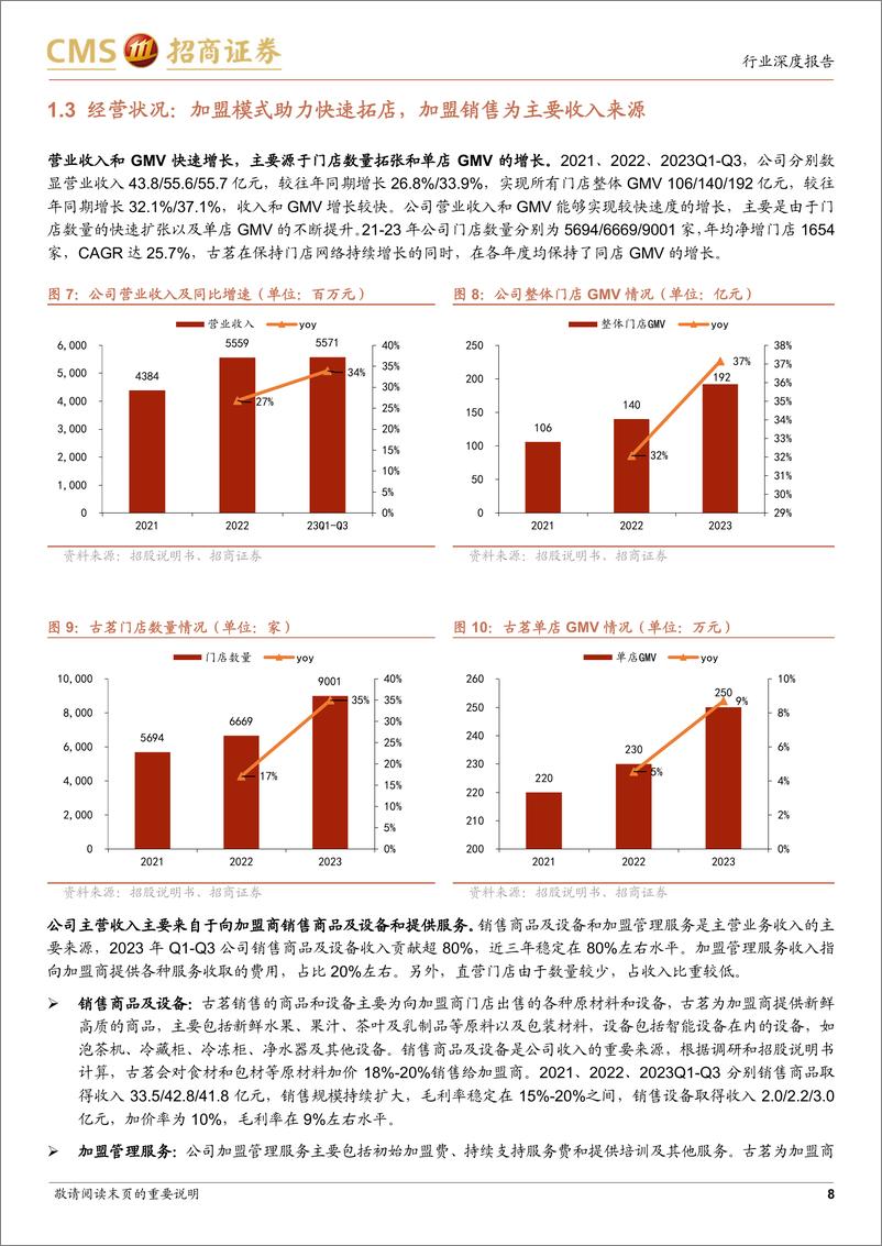 《商业行业古茗招股书深度解读：大众茶饮龙头品牌，供应链与加盟体系构筑核心竞争力-240320-招商证券-29页》 - 第8页预览图