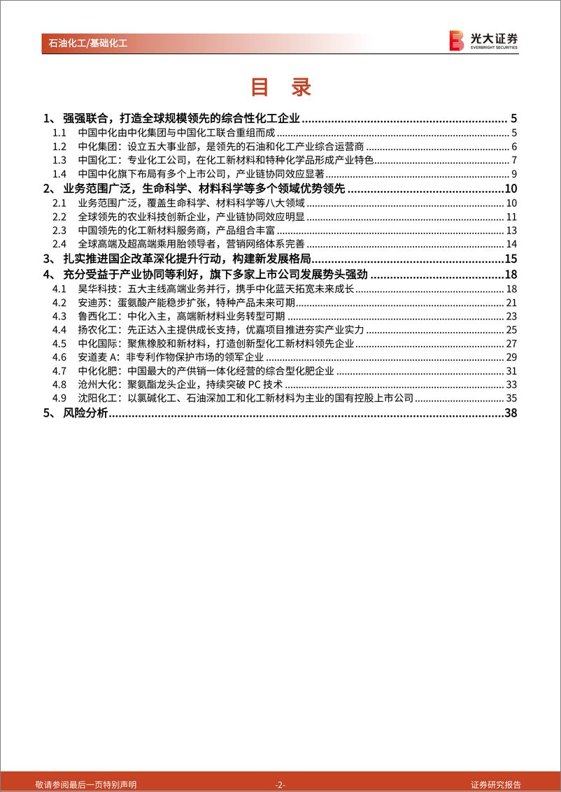 《石化化工行业国企跟踪报告之二：中国中化，“两化”强强联合，打造全球规模领先的综合性化工企业-241217-光大证券-39页》 - 第2页预览图