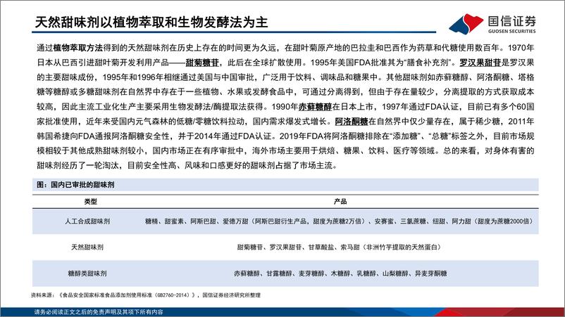 《基础化工·甜味剂行业专题报告：甜味剂行业分析框架-20220714-国信证券-51页》 - 第8页预览图