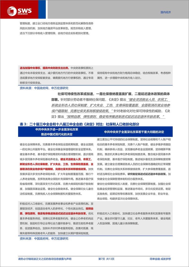 《中共中央关于进一步全面深化改革推进中国式现代化的决定》学习心得：改革该关注什么？-240722-申万宏源-13页 - 第7页预览图