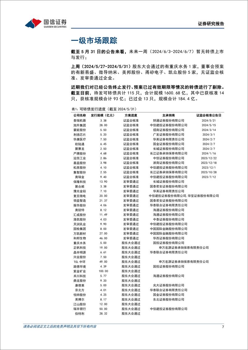 《转债市场：配置力量主导估值，建议保留部分弹性仓位-240602-国信证券-13页》 - 第7页预览图