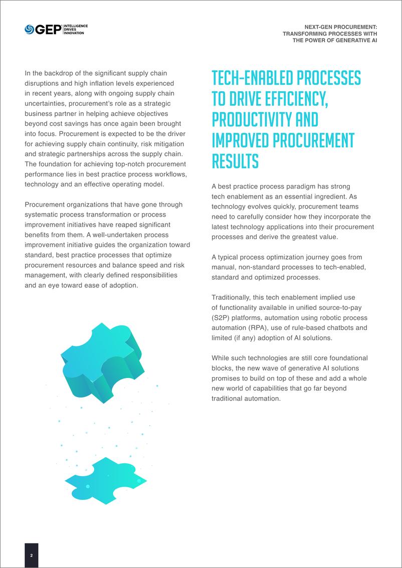 《GEP：2024具有生成人工智能能力的下一代采购转换流程报告（英文版）》 - 第2页预览图