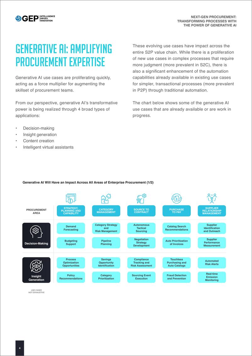 《GEP：2024具有生成人工智能能力的下一代采购转换流程报告（英文版）》 - 第4页预览图