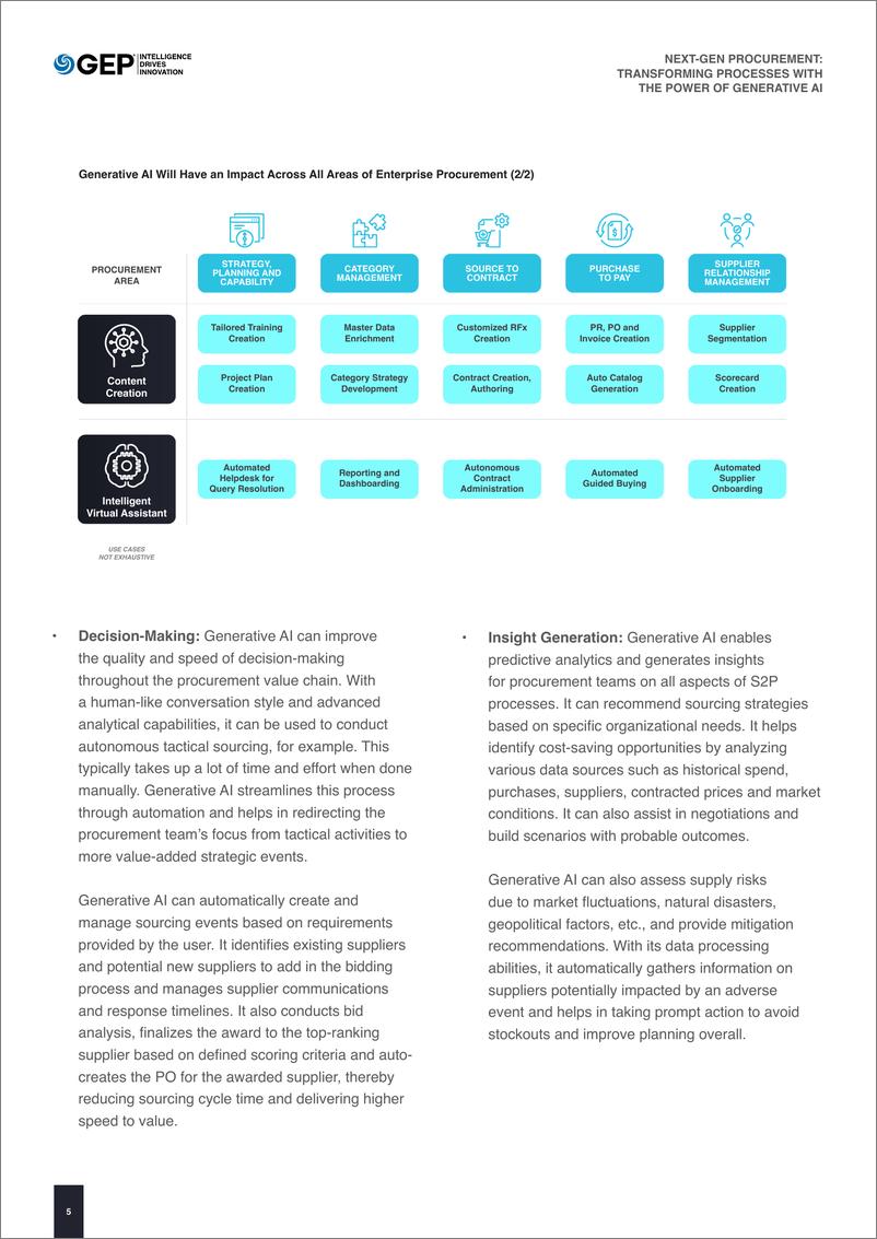 《GEP：2024具有生成人工智能能力的下一代采购转换流程报告（英文版）》 - 第5页预览图