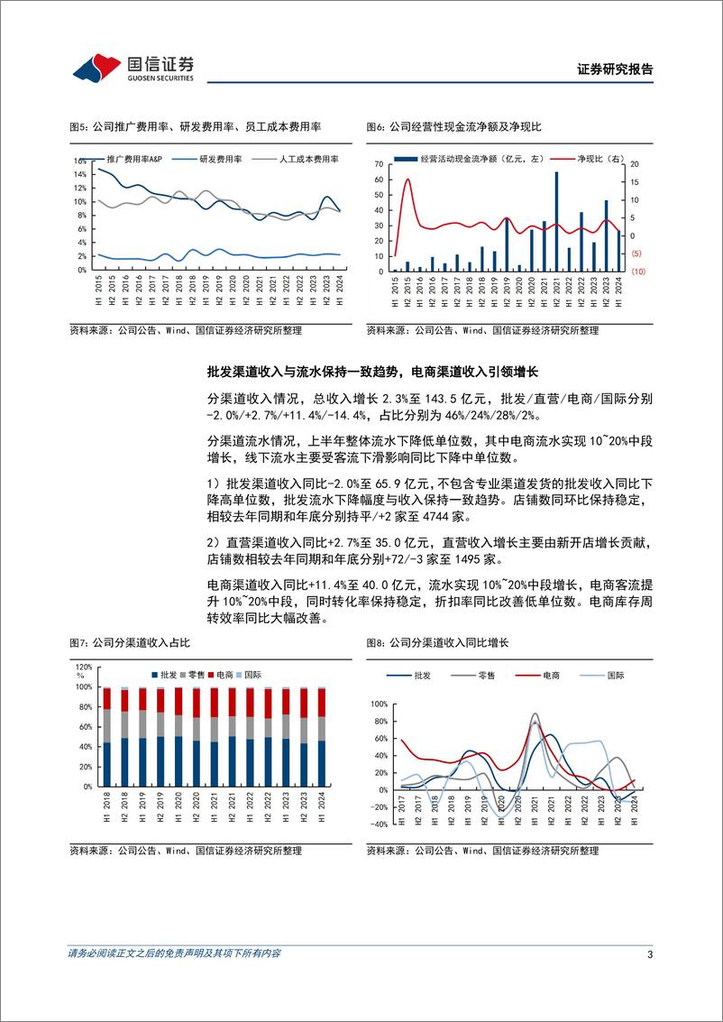 《李宁(02331.HK)上半年收入增长2%25，折扣改善带动毛利率提升-240817-国信证券-11页》 - 第4页预览图