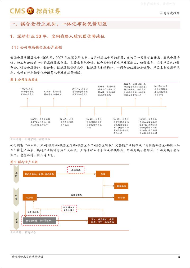 《招商证券-云海金属(002182)一体优势光芒耀，龙头镁合崭峥嵘-230511》 - 第5页预览图