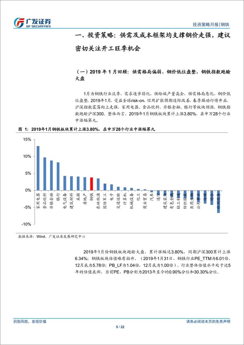 《钢铁行业2019年2月投资策略：供需及成本框架支撑钢价走强，建议关注开工旺季机会-20190213-广发证券-22页》 - 第6页预览图