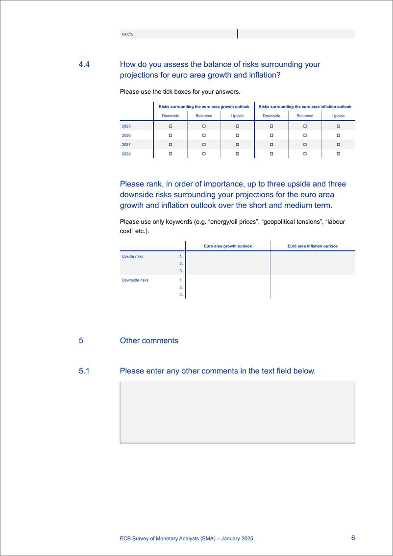 《欧洲央行-欧洲央行货币分析师调查（SMA）（英）-2025.1-7页》 - 第6页预览图