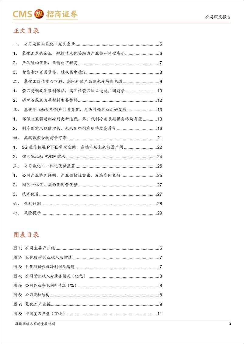 《巨化股份(600160)我国氟化工行业龙头企业，持续受益制冷剂上行周期-241212-招商证券-32页》 - 第3页预览图