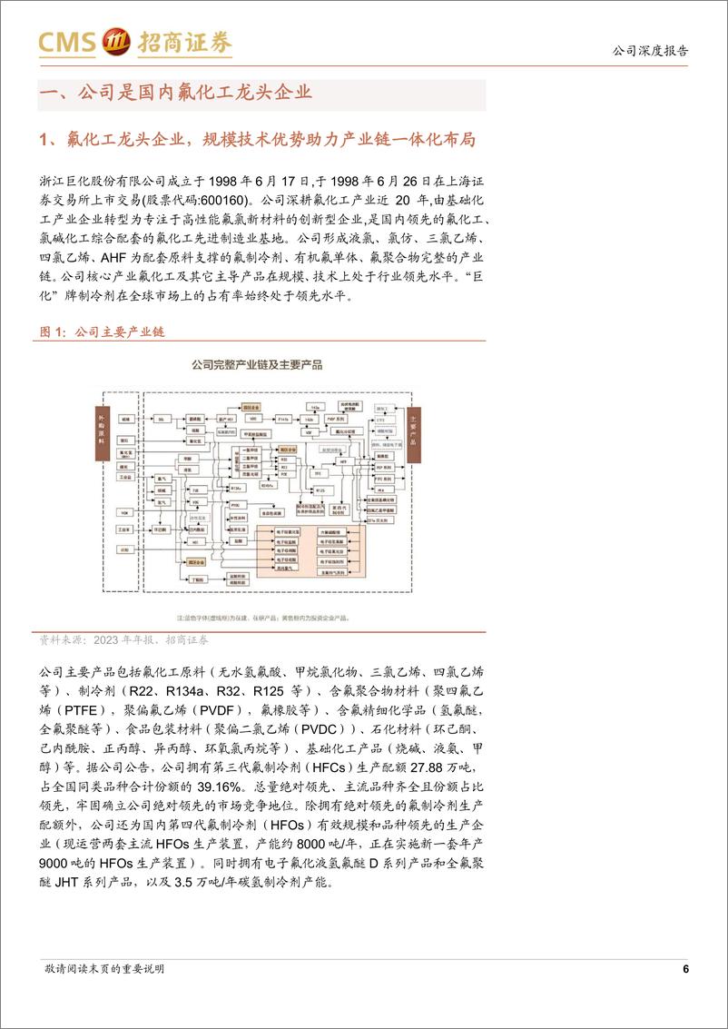 《巨化股份(600160)我国氟化工行业龙头企业，持续受益制冷剂上行周期-241212-招商证券-32页》 - 第6页预览图