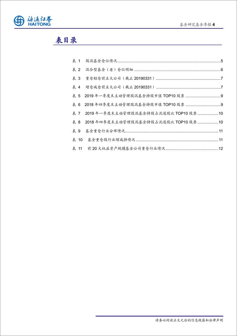 《基金一季报分析：股混基金仓位上升，食品饮料、农林牧渔等板块受追捧-20190424-海通证券-13页》 - 第5页预览图