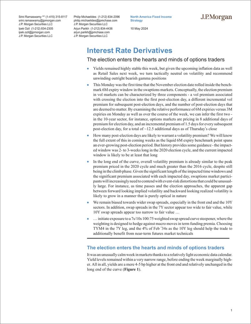 《JPMorgan Econ  FI-Interest Rate Derivatives The election enters the hearts and...-108165431》 - 第1页预览图